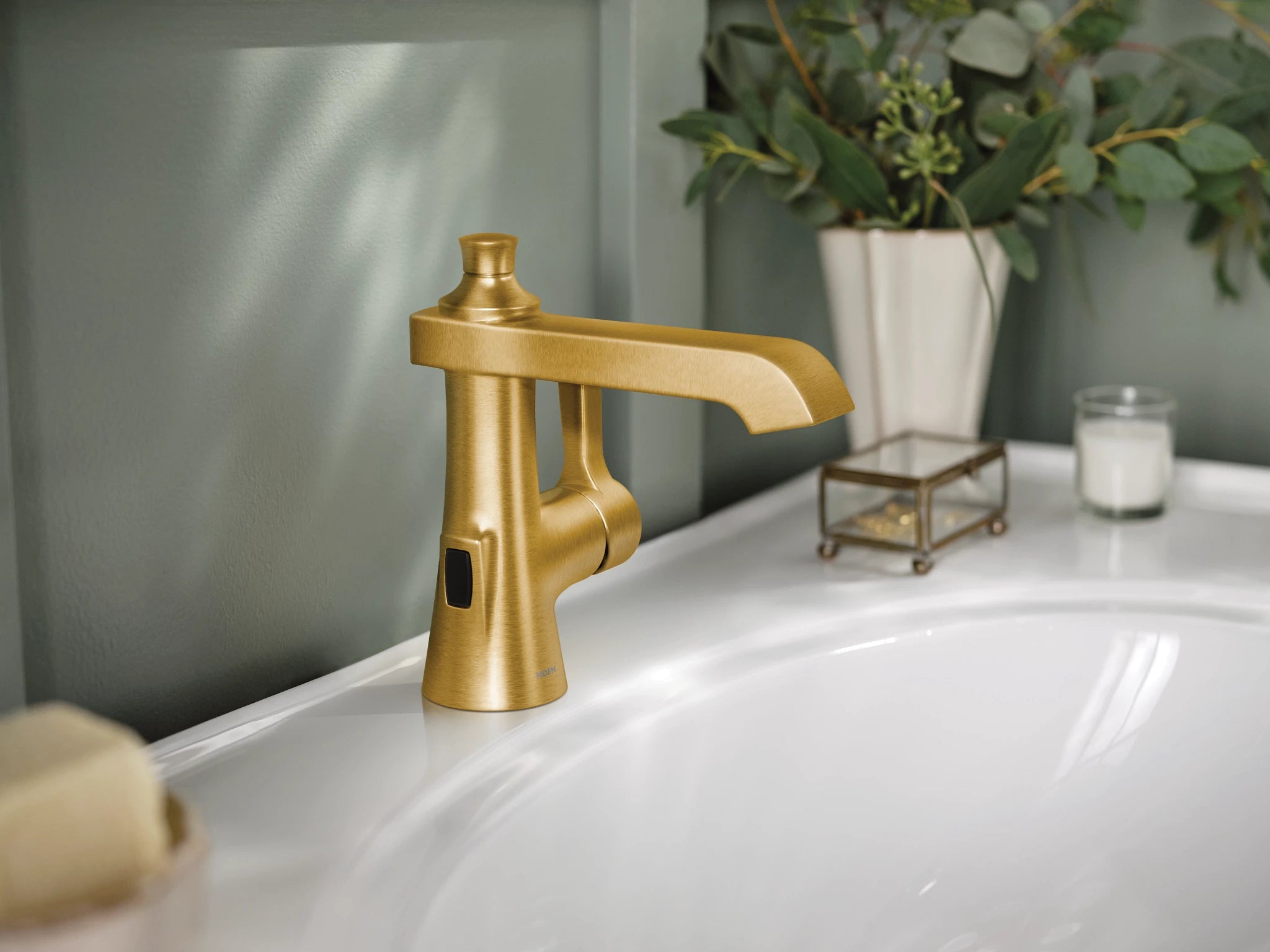 MOEN S6981EWBG Flara Motionsense One-Handle Touchless Bathroom Faucet - Brushed Gold