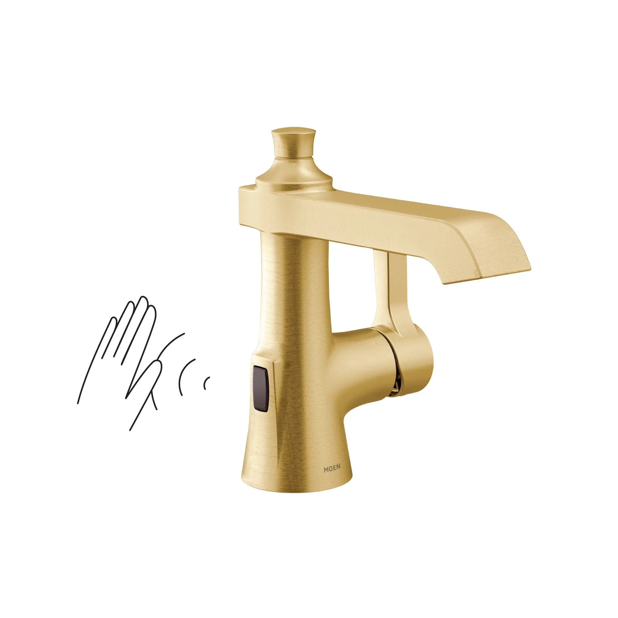 MOEN S6981EWBG Flara Motionsense One-Handle Touchless Bathroom Faucet - Brushed Gold