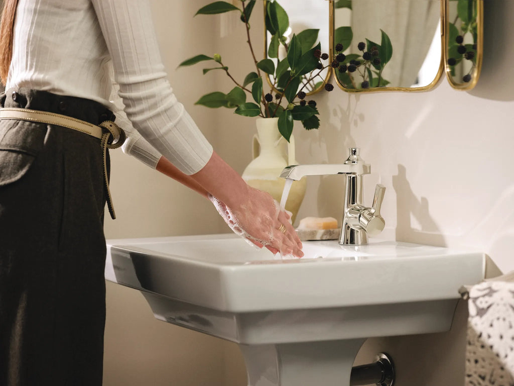MOEN S6981EWNL Flara Motionsense One-Handle Touchless Bathroom Faucet - Polished Nickel