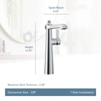 MOEN S6982NL Flara One-Handle High Arc Bathroom Faucet - Polished Nickel