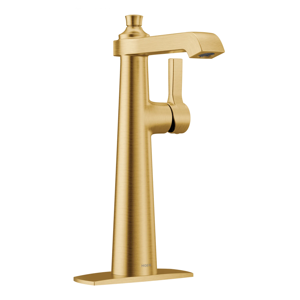 MOEN S6982BG Flara One-Handle High Arc Bathroom Faucet - Brushed Gold