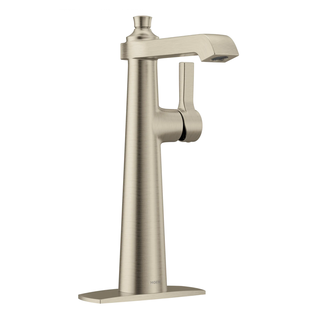 MOEN S6982BN Flara One-Handle High Arc Bathroom Faucet - Brushed Nickel