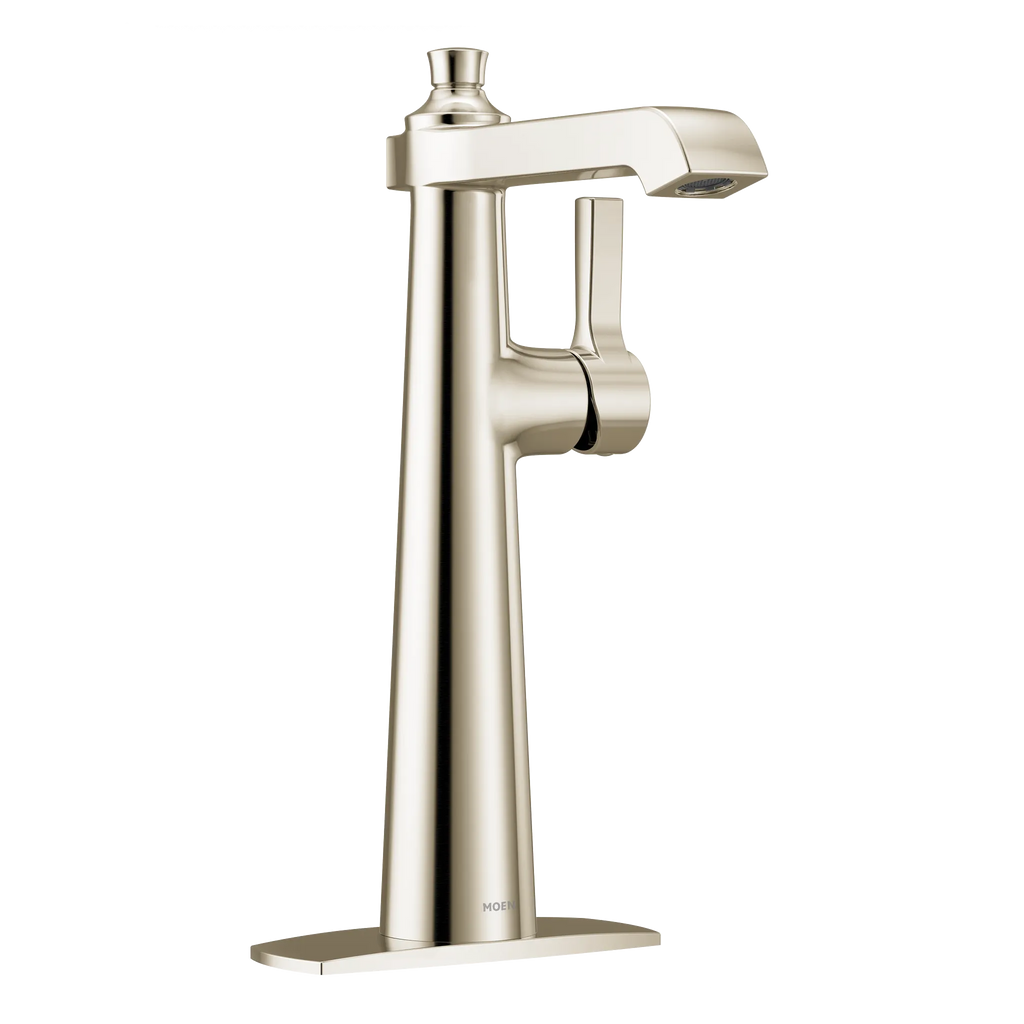MOEN S6982NL Flara One-Handle High Arc Bathroom Faucet - Polished Nickel