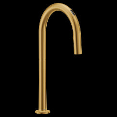 MOEN S70909EV2BG Apphia Brushed gold one-handle pulldown kitchen faucet, Brushed Gold