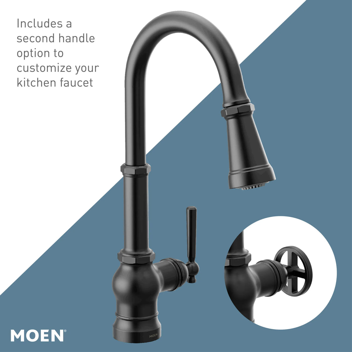 MOEN S72003BL Paterson One-Handle High Arc Pulldown Kitchen Faucet - Matte Black