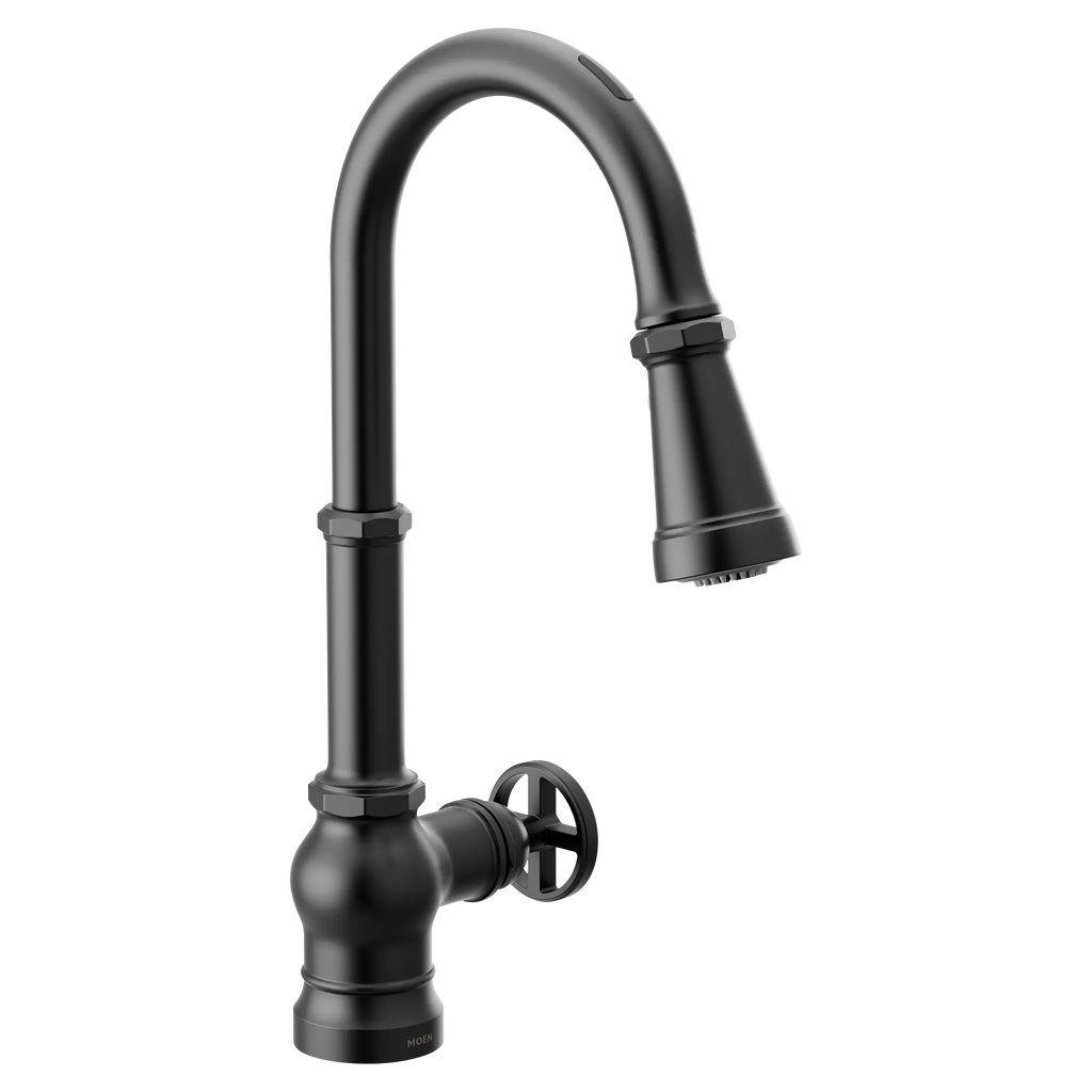 MOEN S72003EV2BL Paterson Motion Control Smart Pulldown Touchless Kitchen Faucet - Matte Black