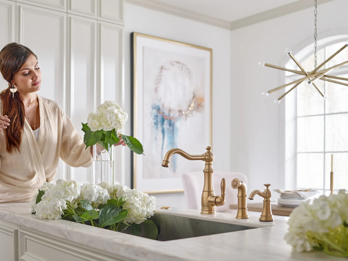 MOEN S5510BG Sip Traditional One-Handle High Arc Beverage Faucet - Brushed Gold