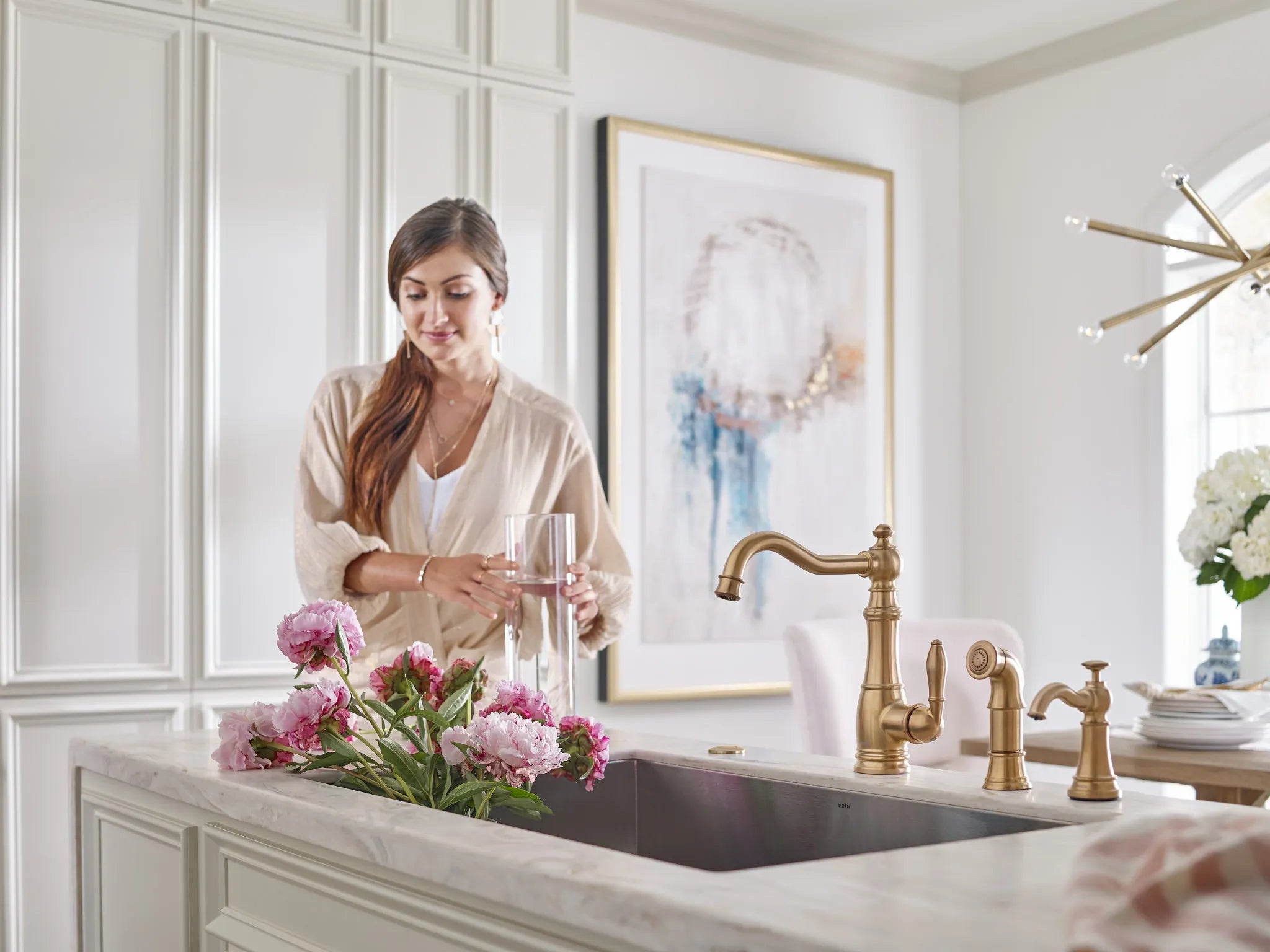 MOEN S5510BG Sip Traditional One-Handle High Arc Beverage Faucet - Brushed Gold
