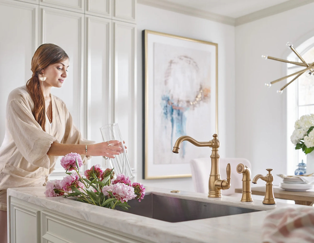 MOEN S5510BG Sip Traditional One-Handle High Arc Beverage Faucet - Brushed Gold