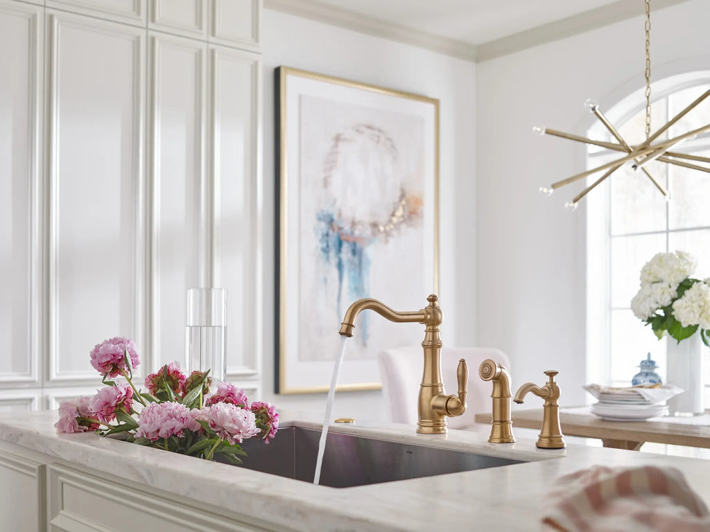 MOEN S5510BG Sip Traditional One-Handle High Arc Beverage Faucet - Brushed Gold