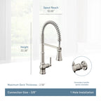 MOEN S72103 Paterson One-Handle Pre-Rinse Spring Pulldown Kitchen Faucet - Chrome