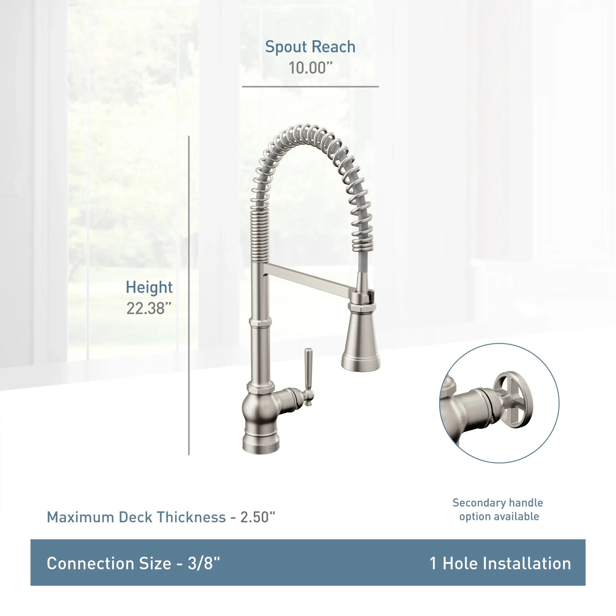 MOEN S72103 Paterson One-Handle Pre-Rinse Spring Pulldown Kitchen Faucet - Chrome