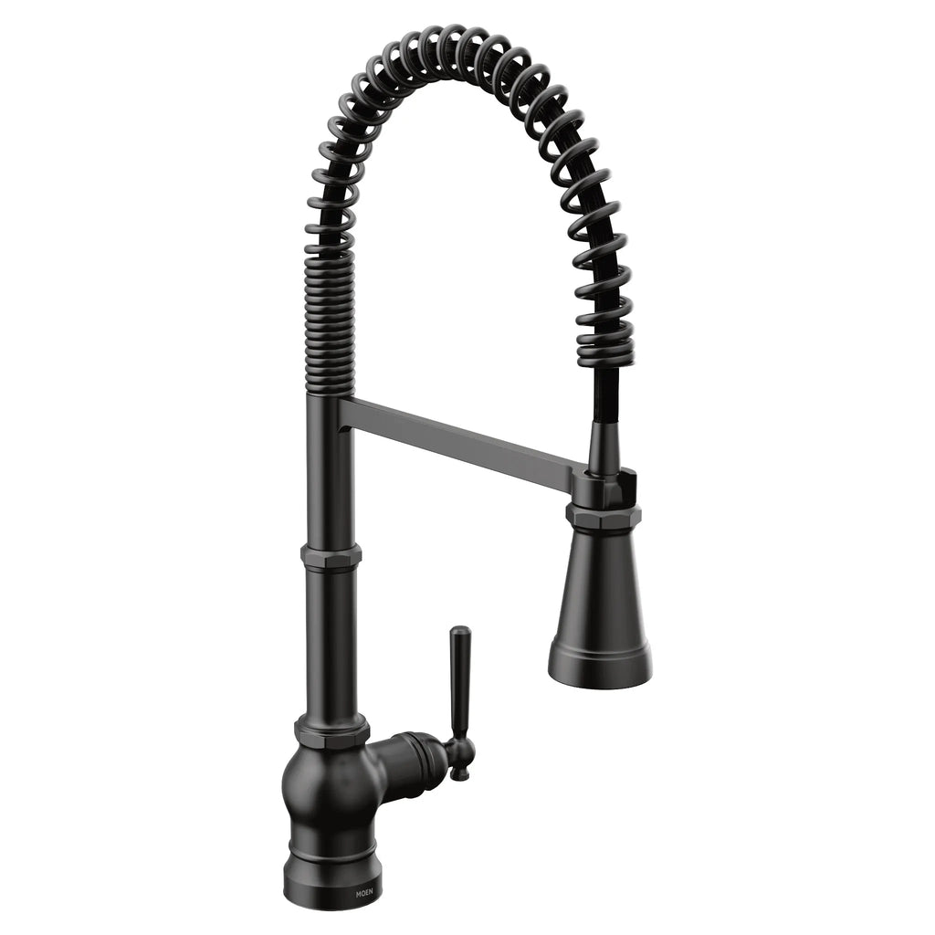 MOEN S72103BL Paterson One-Handle Pre-Rinse Spring Pulldown Kitchen Faucet - Matte Black