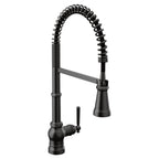 MOEN S72103BL Paterson One-Handle Pre-Rinse Spring Pulldown Kitchen Faucet - Matte Black
