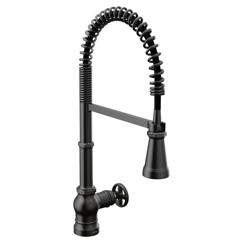 MOEN S72103BL Paterson One-Handle Pre-Rinse Spring Pulldown Kitchen Faucet - Matte Black