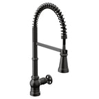 MOEN S72103BL Paterson One-Handle Pre-Rinse Spring Pulldown Kitchen Faucet - Matte Black