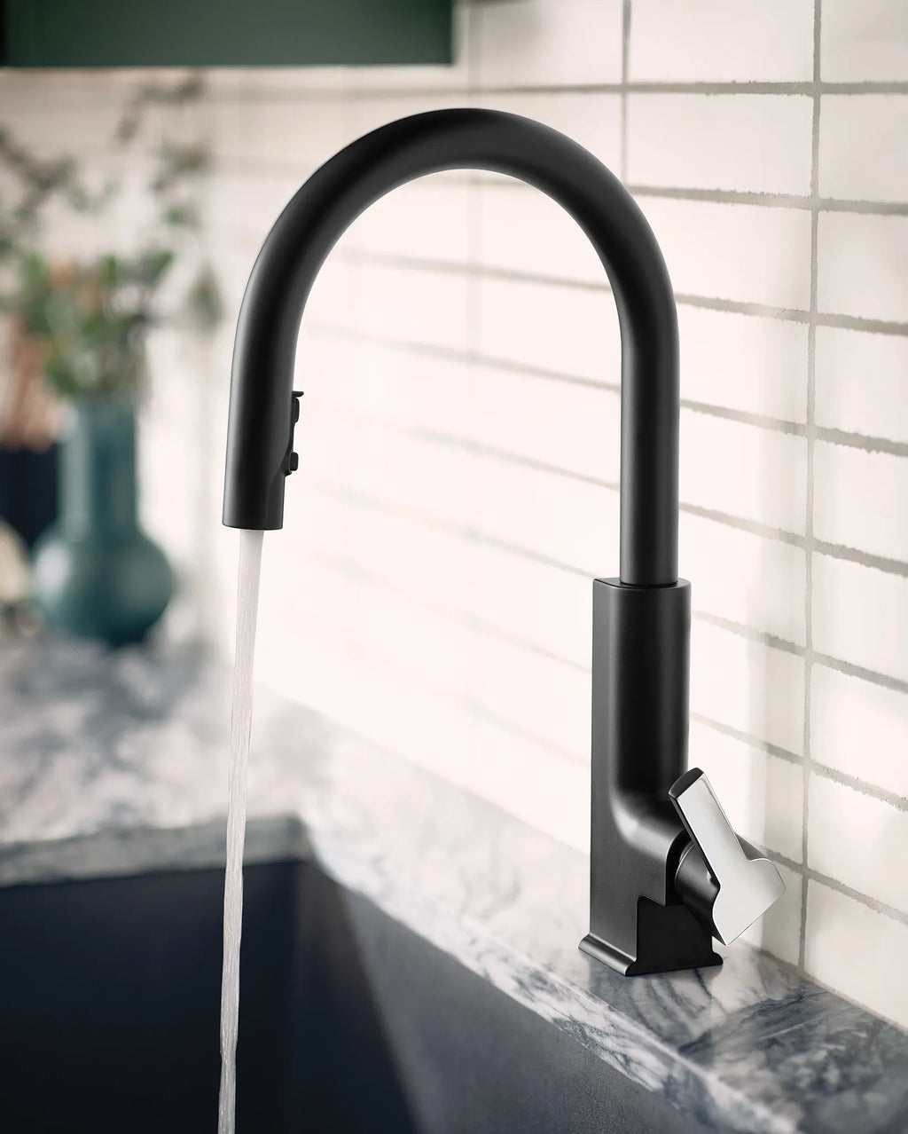 MOEN S72308BLC Sto One-Handle High Arc Pulldown Kitchen Faucet - Matte Black/Chrome