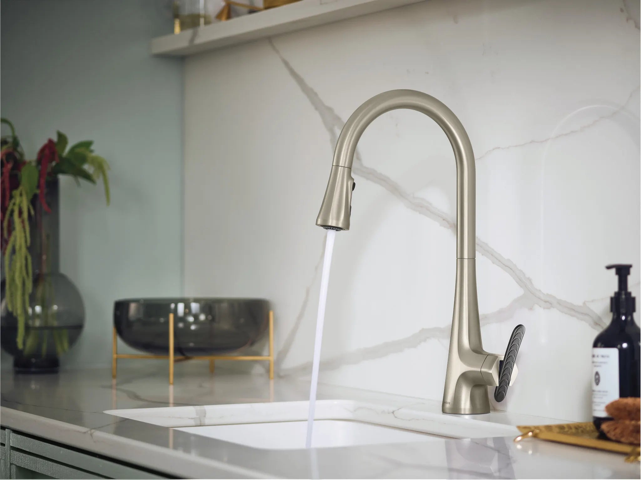 MOEN S7235SRS Sinema One-Handle High Arc Pulldown Kitchen Faucet - Spot Resist Stainless