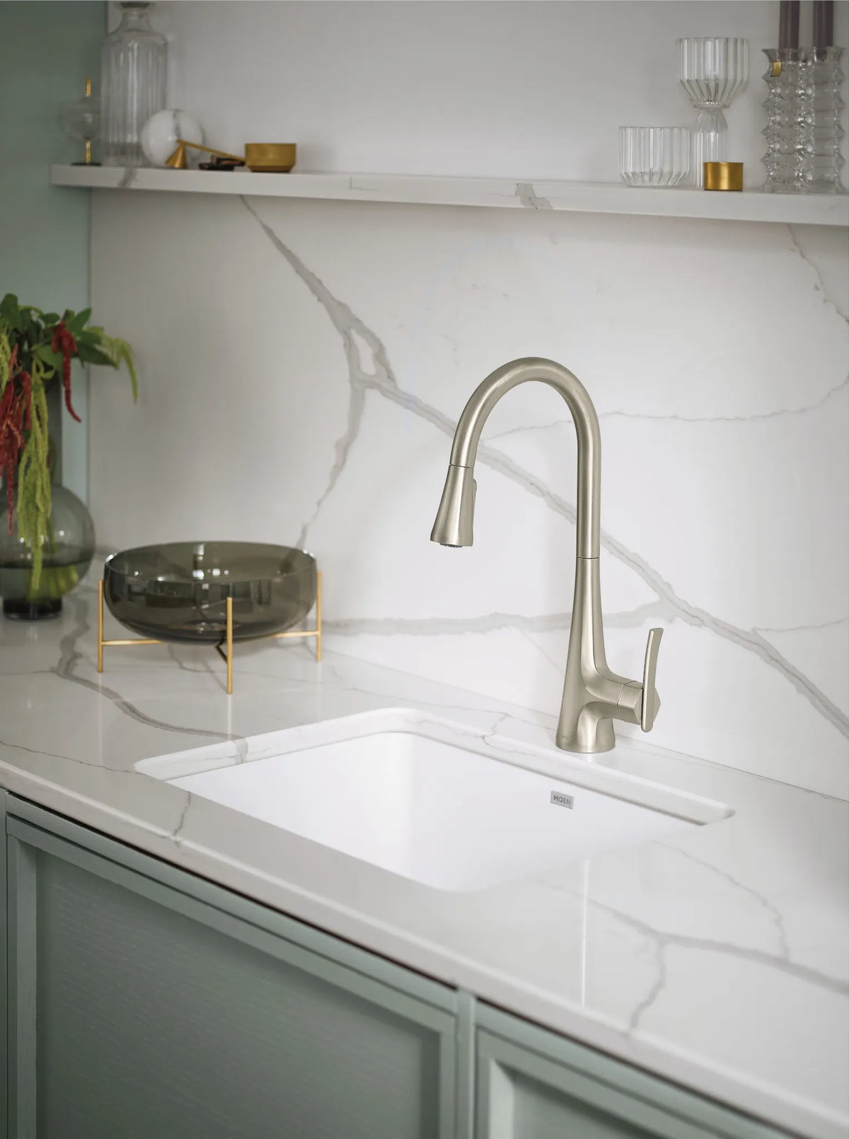 MOEN S7235SRS Sinema One-Handle High Arc Pulldown Kitchen Faucet - Spot Resist Stainless