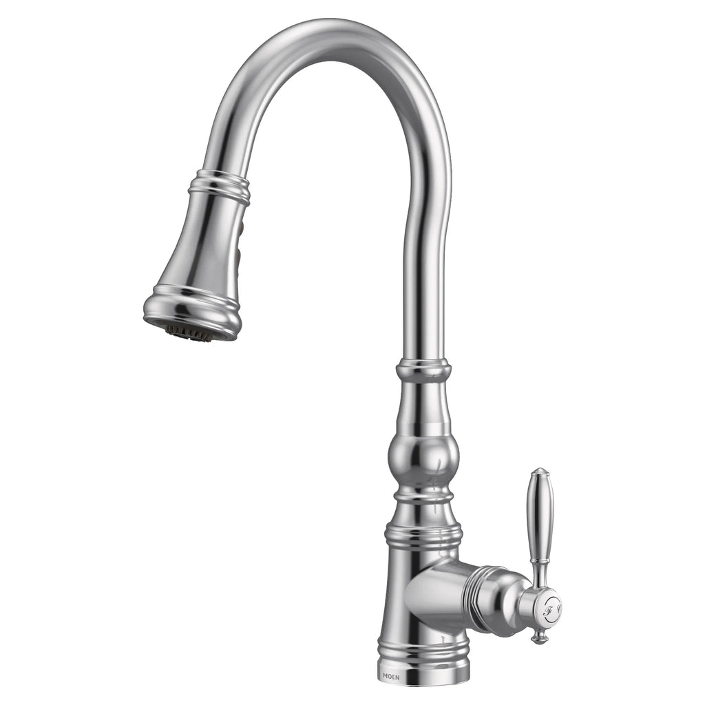 MOEN S73004 Weymouth One-Handle High Arc Pulldown Kitchen Faucet - Chrome