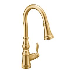 MOEN S73004BG Weymouth  One-Handle Pulldown Kitchen Faucet In Brushed Gold