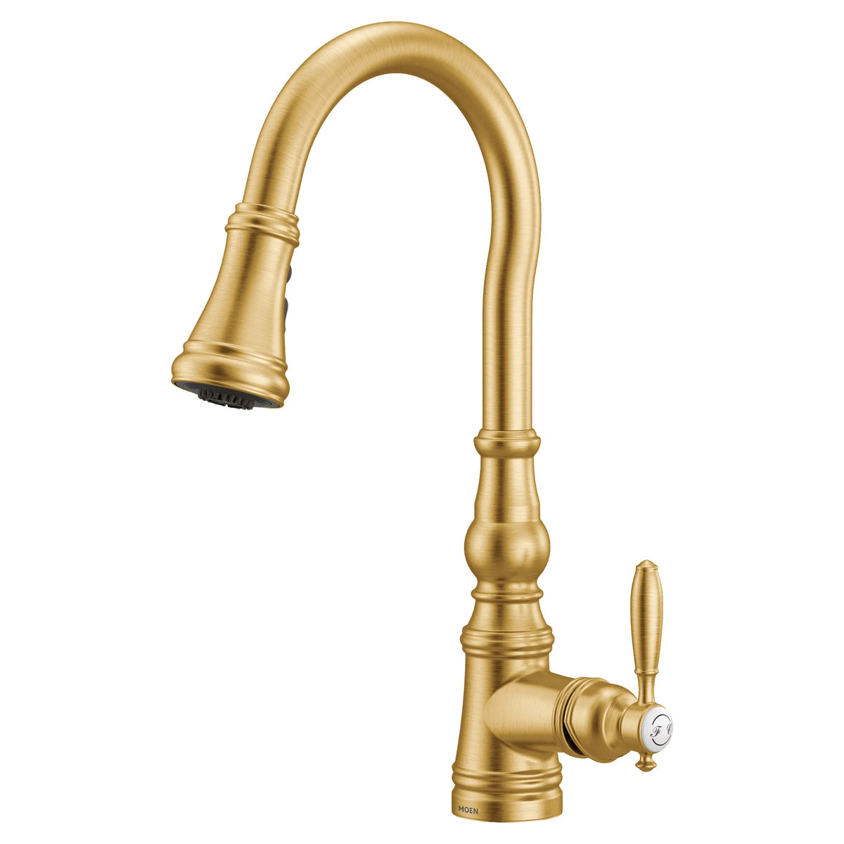 MOEN S73004BG Weymouth One-Handle High Arc Pulldown Kitchen Faucet - Brushed Gold