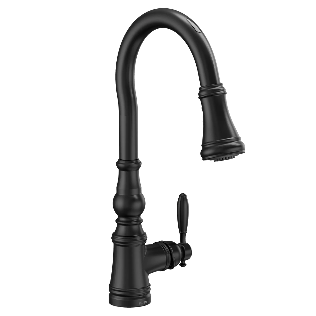 MOEN S73004EV2BL Weymouth Motion Control Smart Pulldown Touchless Kitchen Faucet - Matte Black