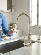 MOEN S73004NL Weymouth One-Handle High Arc Pulldown Kitchen Faucet - Polished Nickel