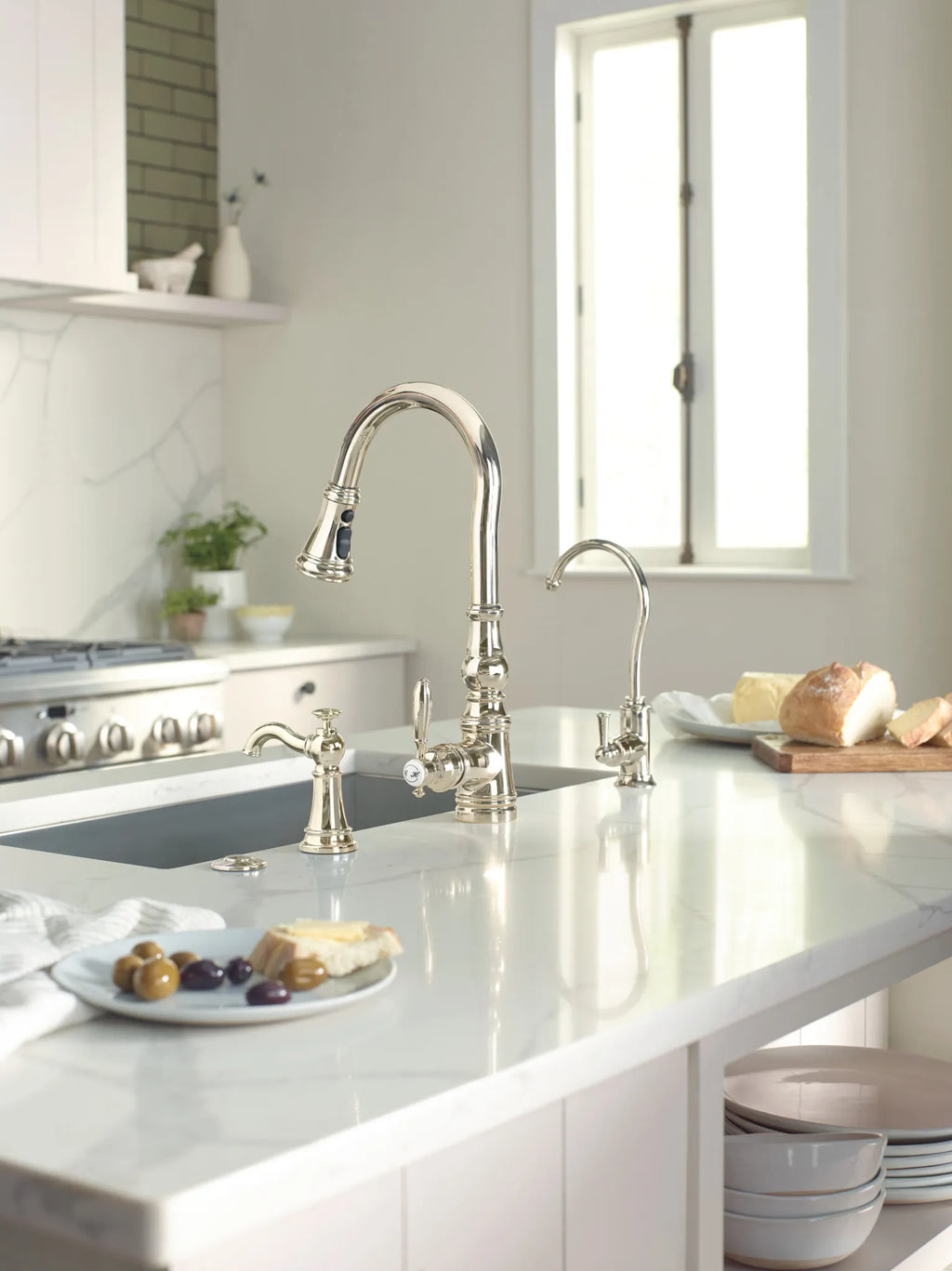 MOEN S5510NL Sip Traditional One-Handle High Arc Beverage Faucet - Polished Nickel