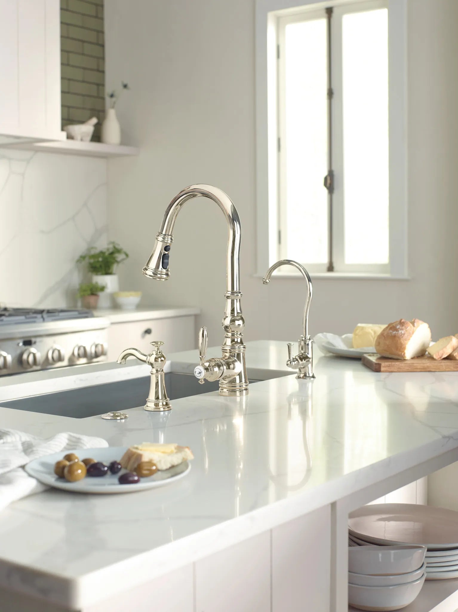 MOEN S5510NL Sip Traditional One-Handle High Arc Beverage Faucet - Polished Nickel