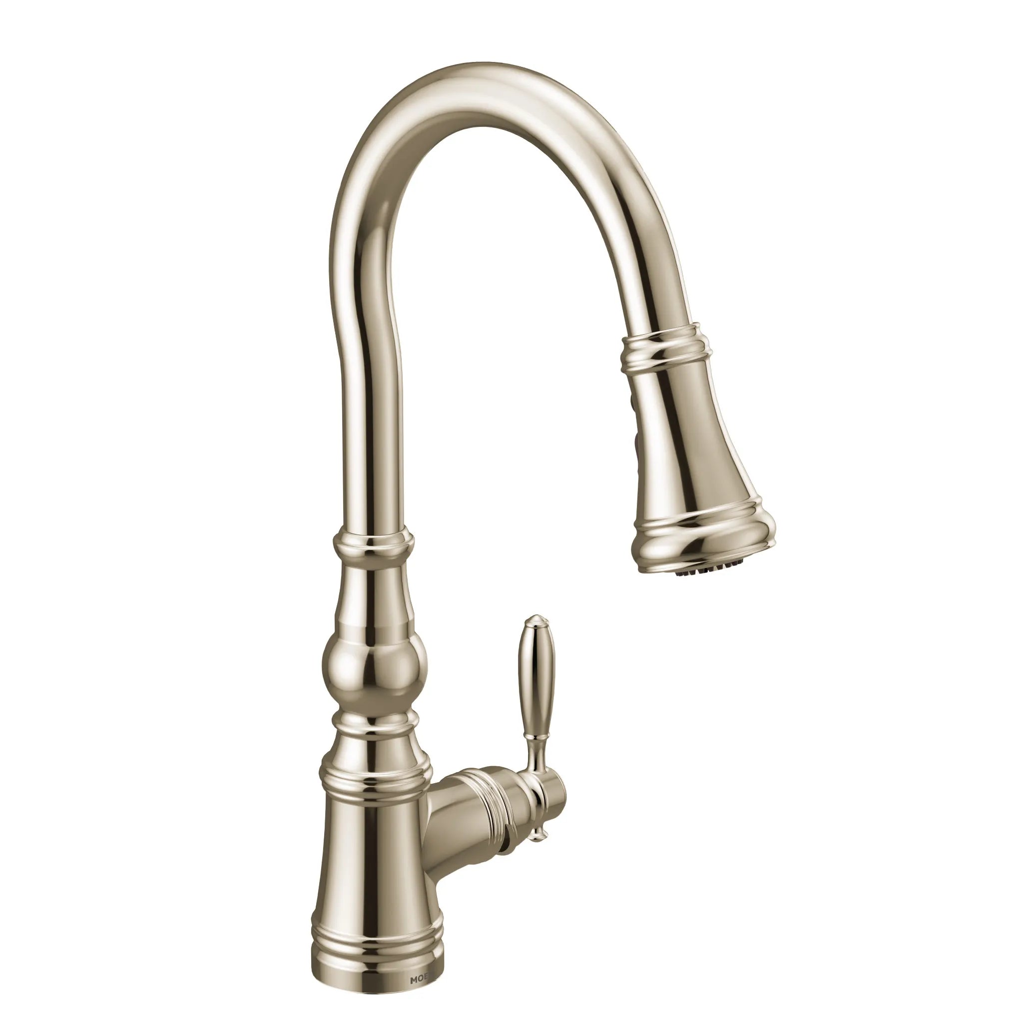 MOEN S73004NL Weymouth One-Handle High Arc Pulldown Kitchen Faucet - Polished Nickel