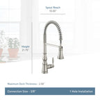 MOEN S73104BL Weymouth One-Handle Pre-Rinse Spring Pulldown Kitchen Faucet - Matte Black