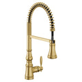 MOEN S73104BG Weymouth One-Handle Pre-Rinse Spring Pulldown Kitchen Faucet - Brushed Gold