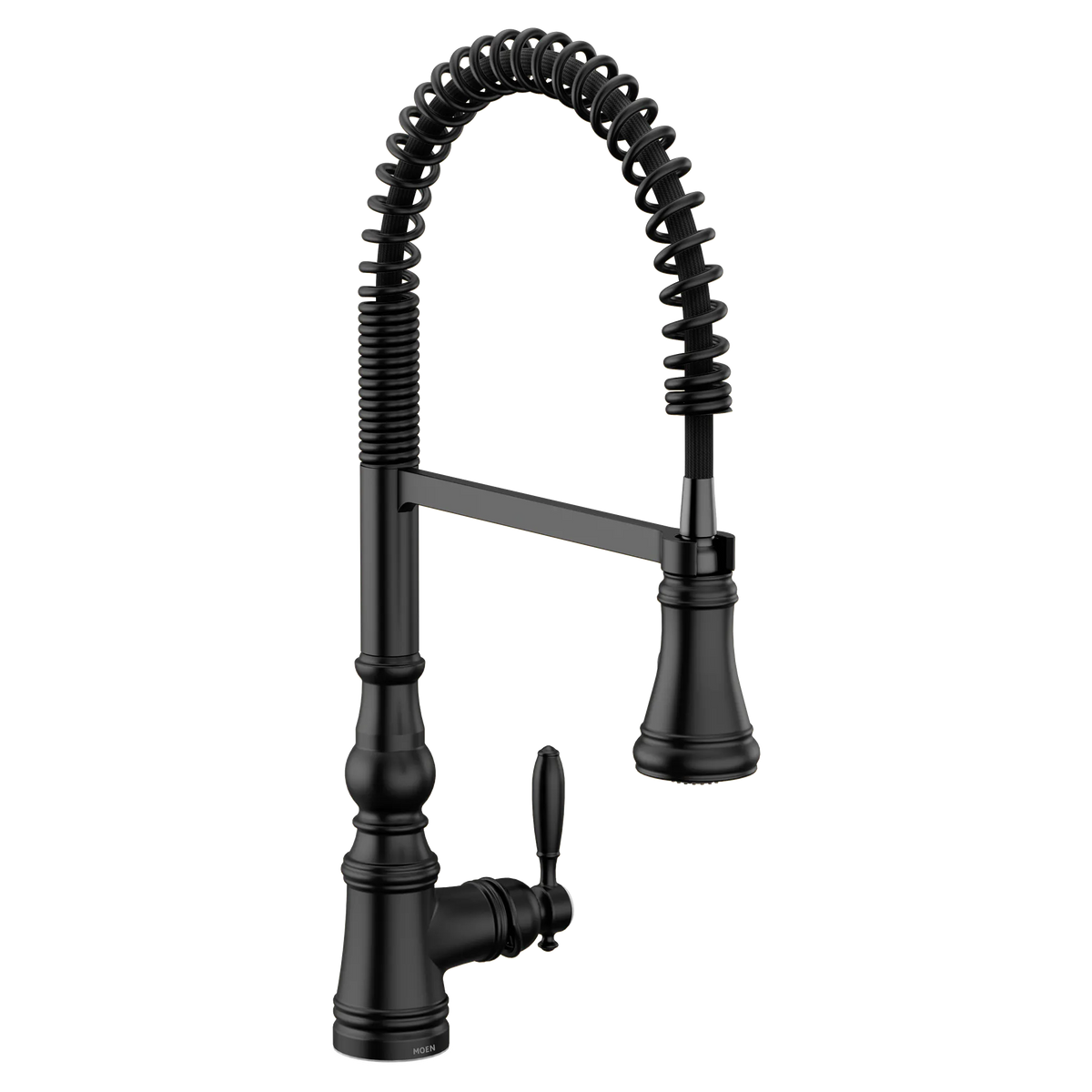 MOEN S73104BL Weymouth One-Handle Pre-Rinse Spring Pulldown Kitchen Faucet - Matte Black