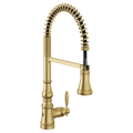 MOEN S73104EWBG Weymouth Motionsense Wave One-Handle Pre-Rinse Spring Touchless Kitchen Faucet - Brushed Gold