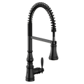 MOEN S73104EWBL Weymouth Motionsense Wave One-Handle Pre-Rinse Spring Touchless Kitchen Faucet - Matte Black