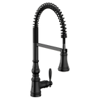 MOEN S73104EWBL Weymouth Motionsense Wave One-Handle Pre-Rinse Spring Touchless Kitchen Faucet - Matte Black