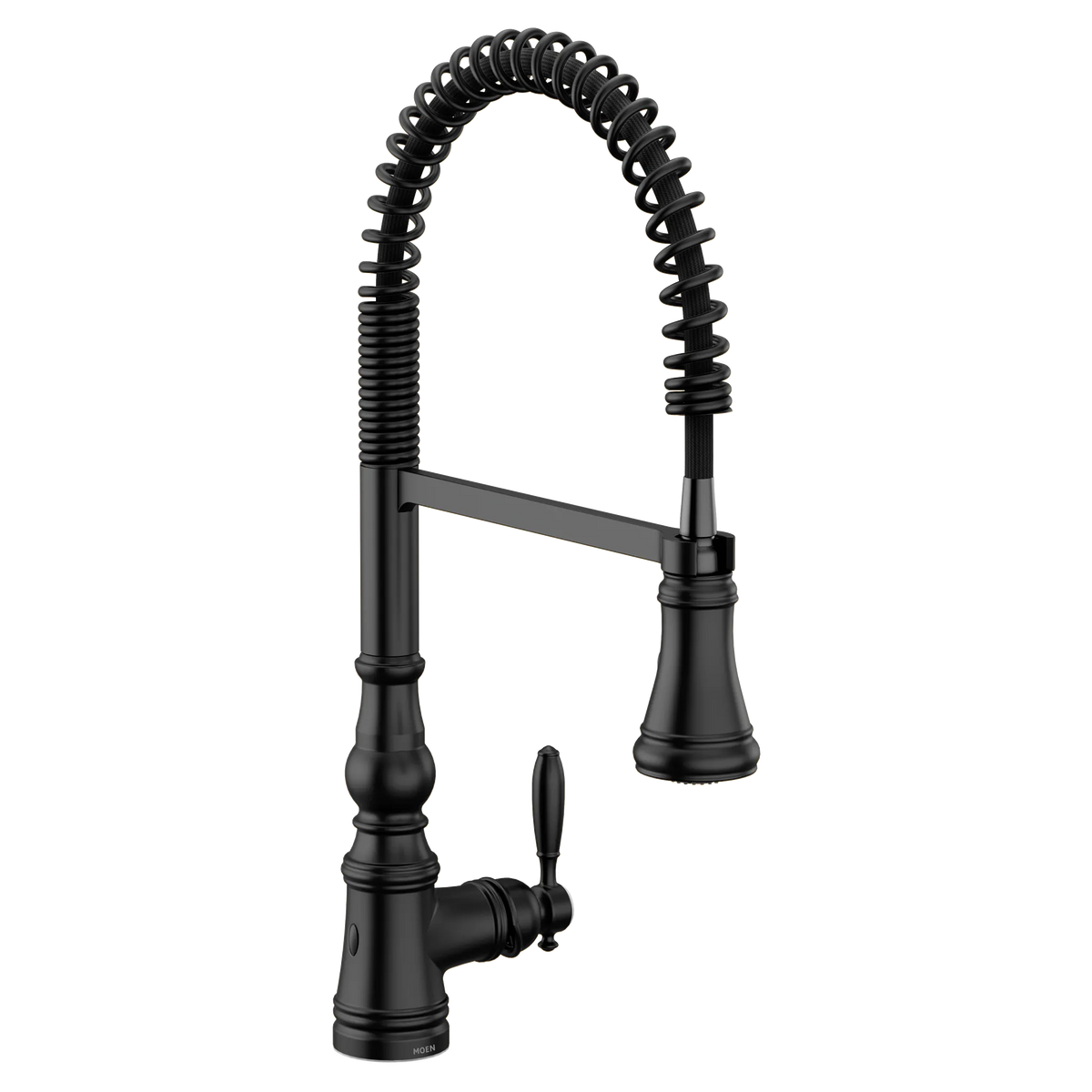 MOEN S73104EWBL Weymouth Motionsense Wave One-Handle Pre-Rinse Spring Touchless Kitchen Faucet - Matte Black