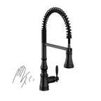 MOEN S73104EWBL Weymouth Motionsense Wave One-Handle Pre-Rinse Spring Touchless Kitchen Faucet - Matte Black