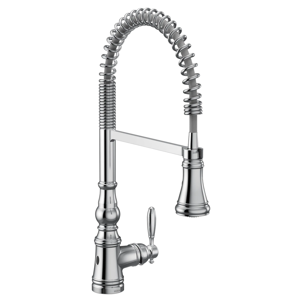 MOEN S73104EWC Weymouth Motionsense Wave One-Handle Pre-Rinse Spring Touchless Kitchen Faucet - Chrome