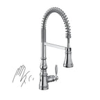 MOEN S73104EWC Weymouth Motionsense Wave One-Handle Pre-Rinse Spring Touchless Kitchen Faucet - Chrome