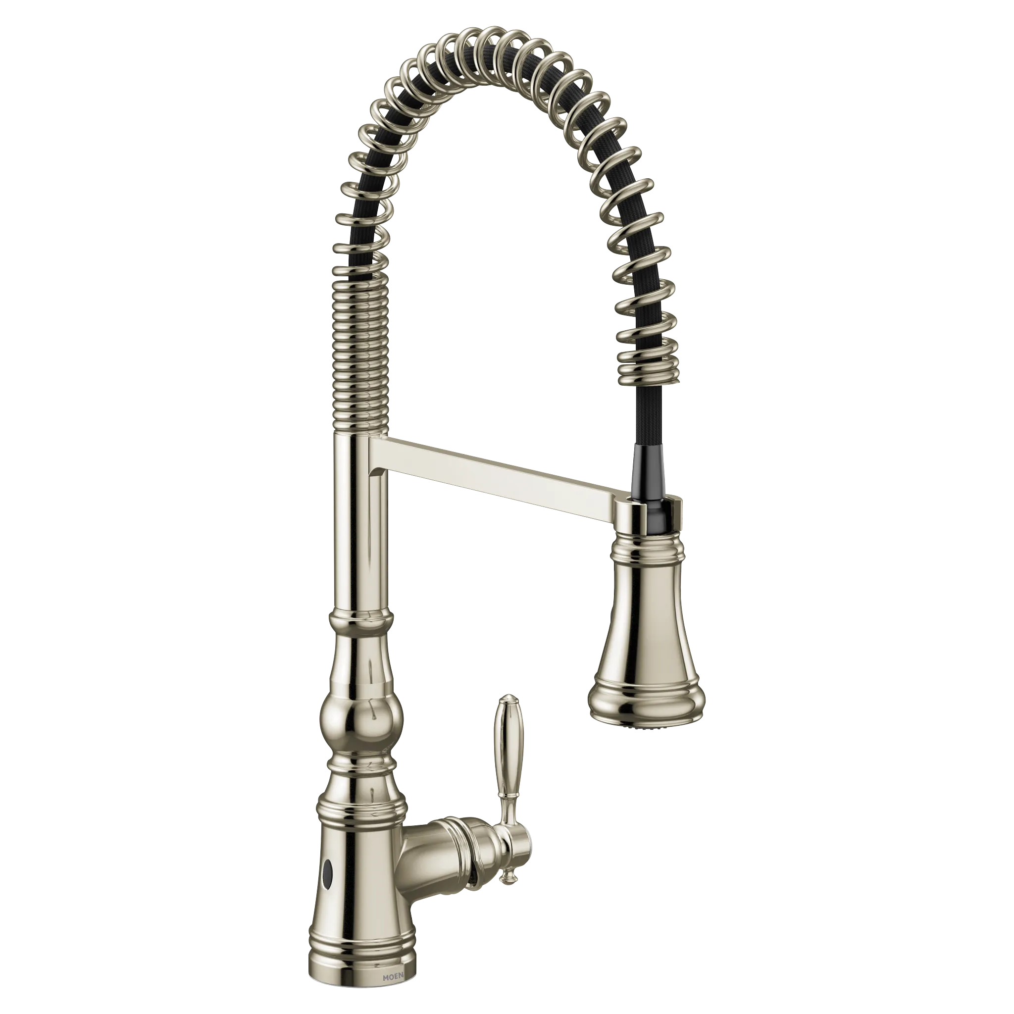 MOEN S73104EWNL Weymouth Motionsense Wave One-Handle Pre-Rinse Spring Touchless Kitchen Faucet - Polished Nickel