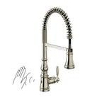 MOEN S73104EWNL Weymouth Motionsense Wave One-Handle Pre-Rinse Spring Touchless Kitchen Faucet - Polished Nickel