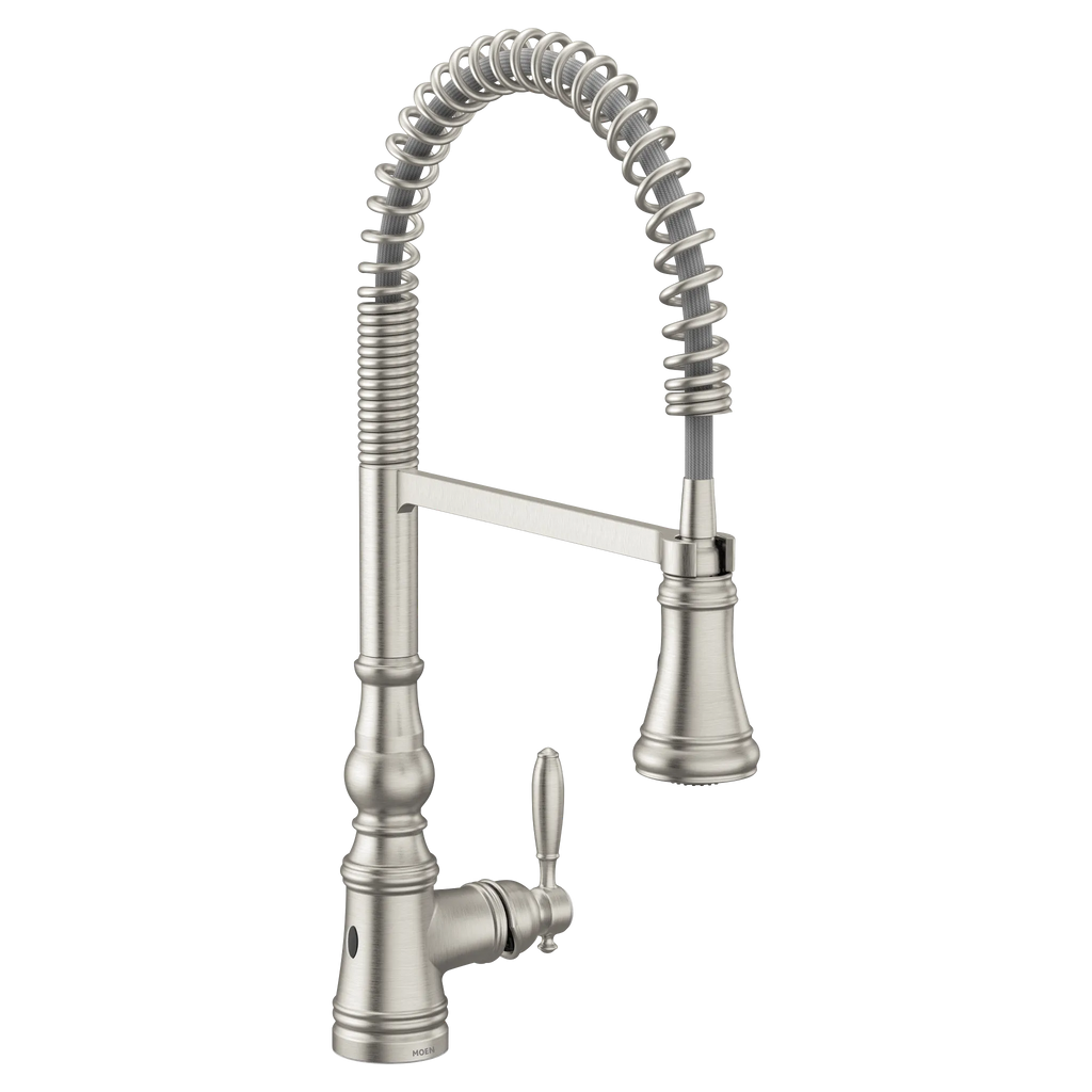 MOEN S73104EWSRS Weymouth Motionsense Wave One-Handle Pre-Rinse Spring Touchless Kitchen Faucet - Spot Resist Stainless