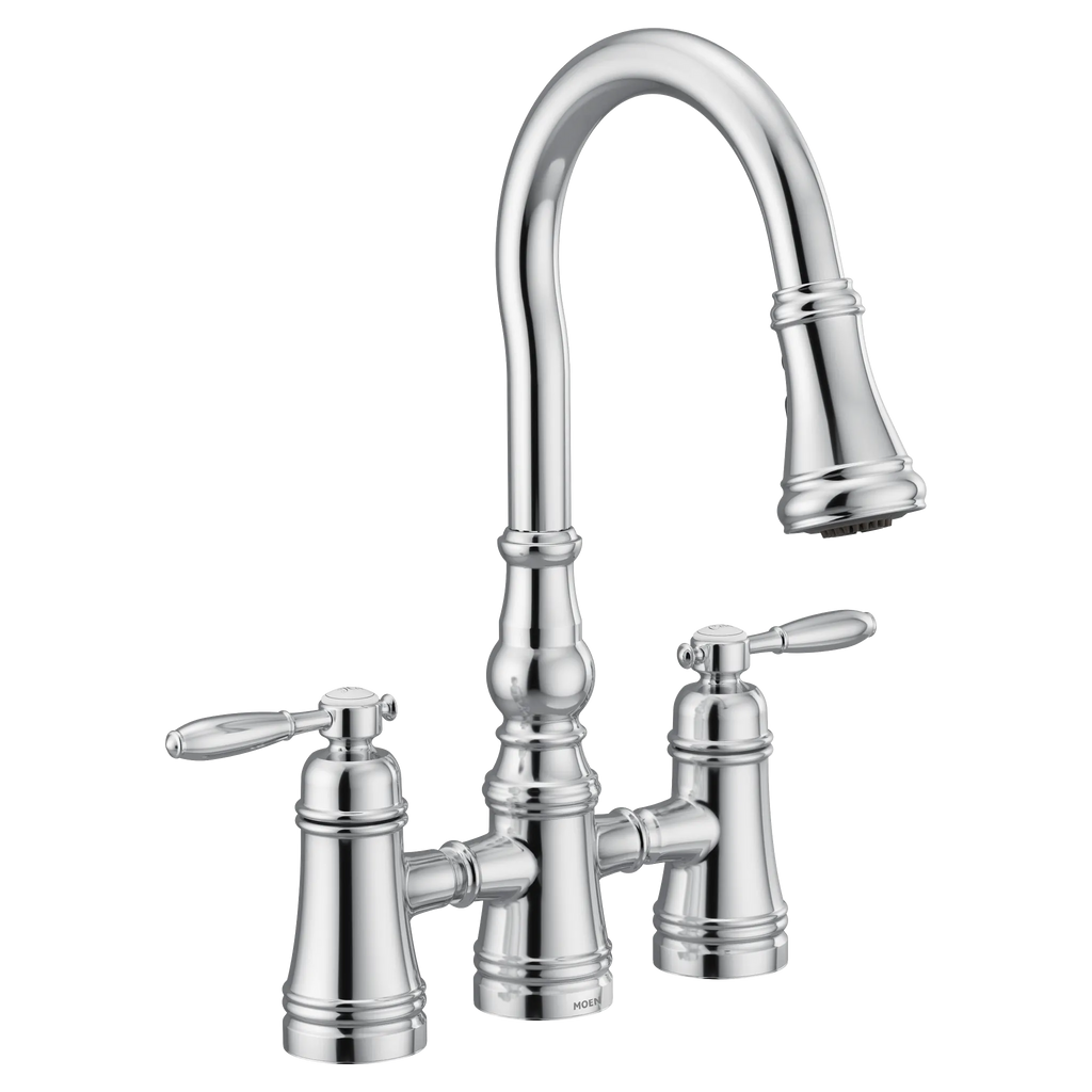 MOEN S73204 Weymouth Two-Handle High Arc Pulldown Kitchen Faucet - Chrome