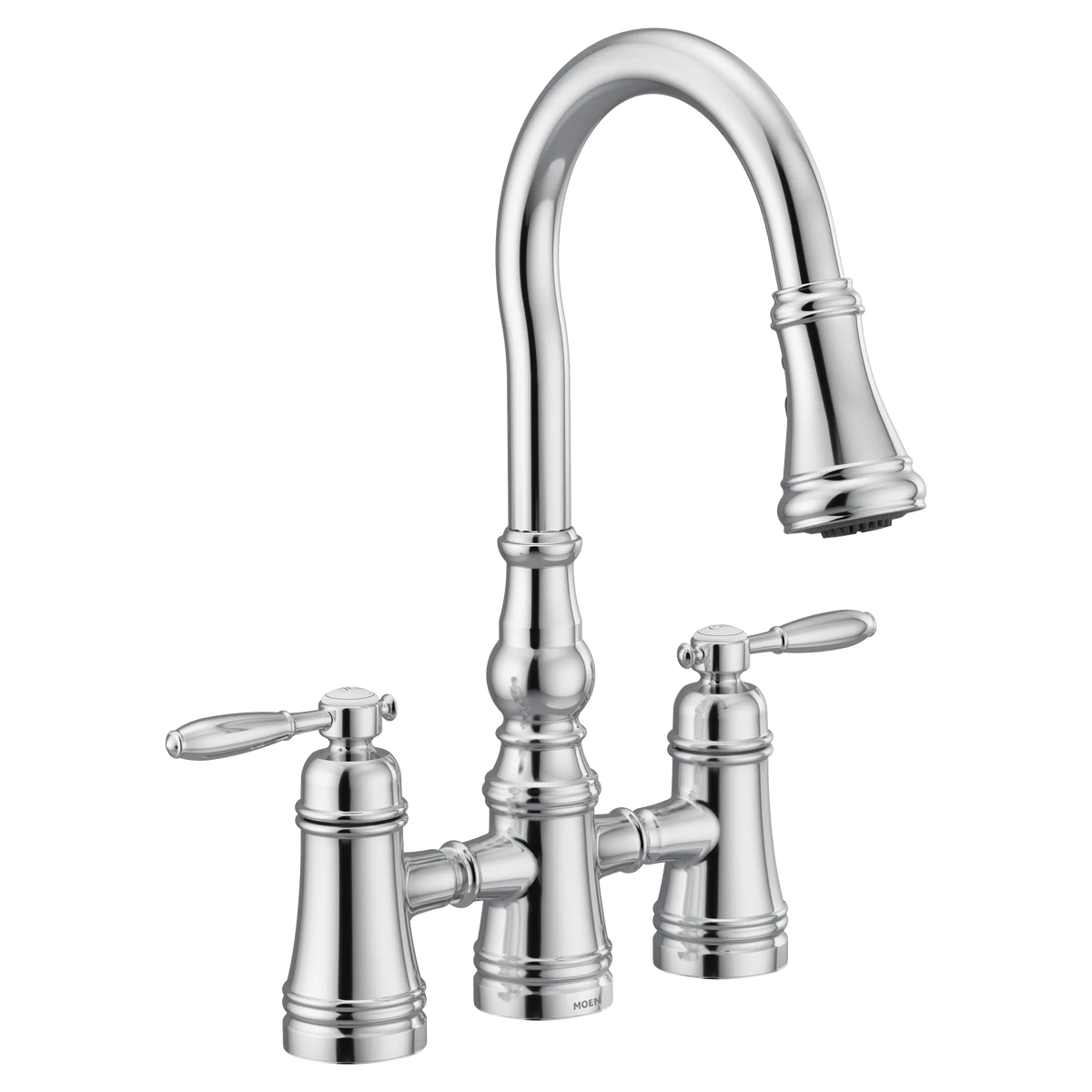 MOEN S73204 Weymouth Two-Handle High Arc Pulldown Kitchen Faucet - Chrome