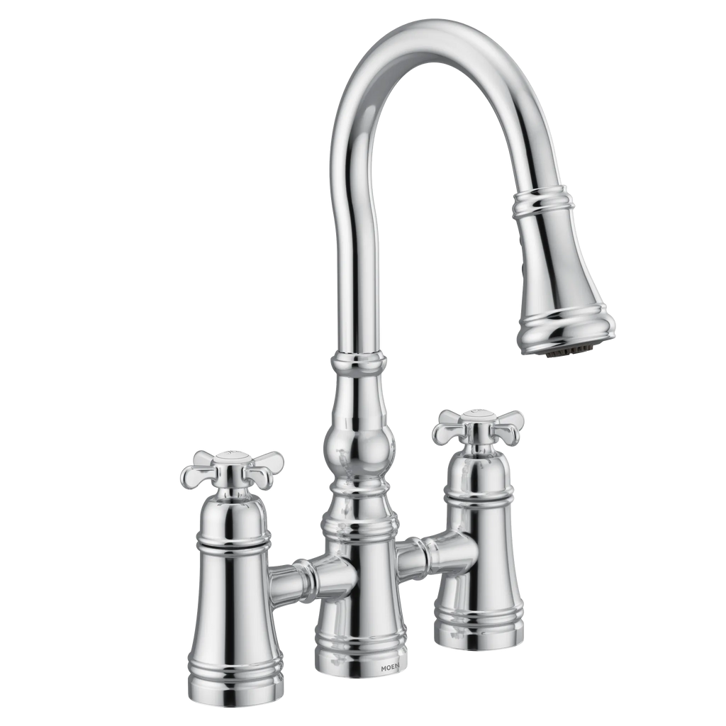 MOEN S73204 Weymouth Two-Handle High Arc Pulldown Kitchen Faucet - Chrome