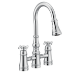 MOEN S73204 Weymouth Two-Handle High Arc Pulldown Kitchen Faucet - Chrome