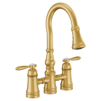 MOEN S73204BG Weymouth Two-Handle High Arc Pulldown Kitchen Faucet - Brushed Gold