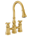 MOEN S73204BG Weymouth Two-Handle High Arc Pulldown Kitchen Faucet - Brushed Gold